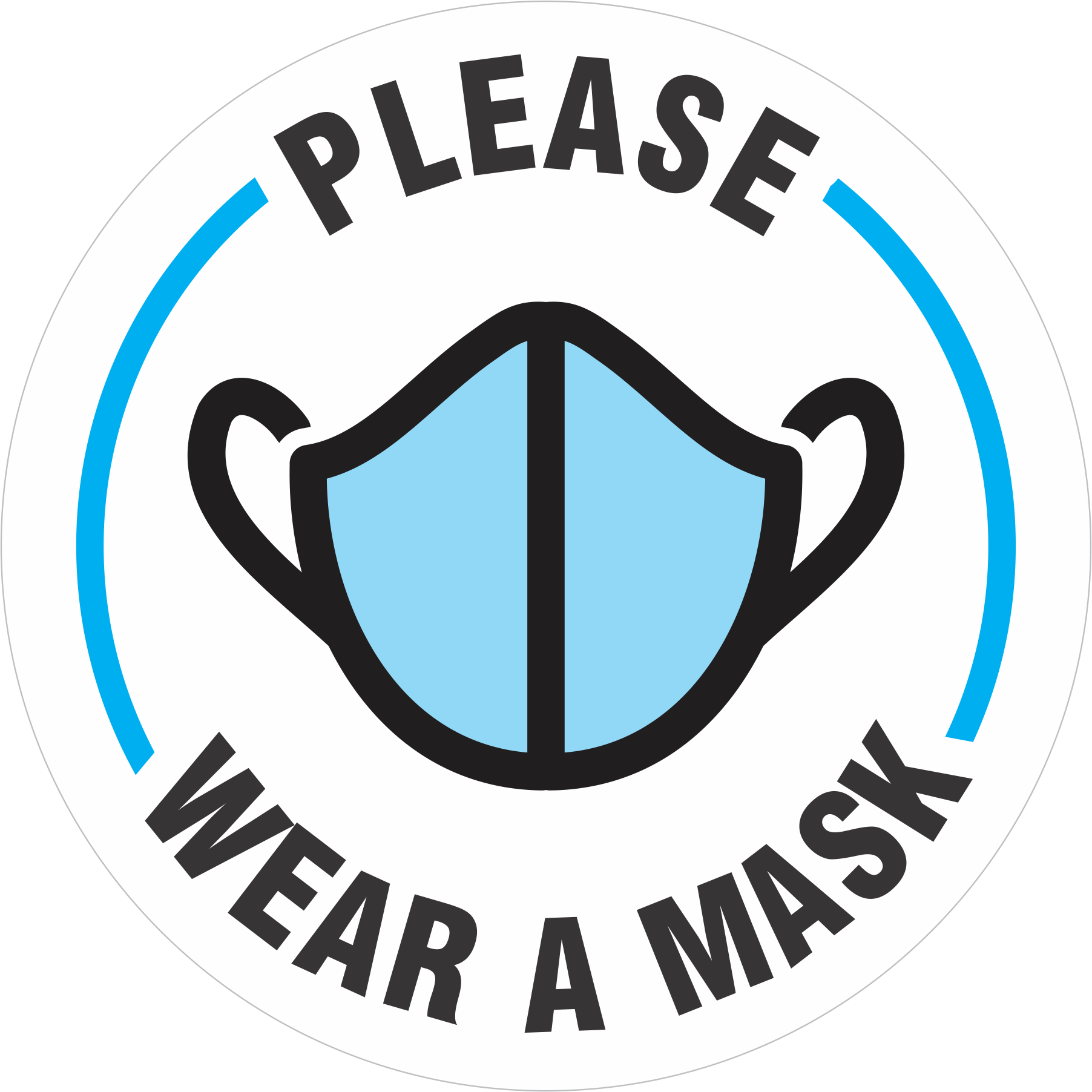 6" x 6" Please Wear a Mask Decal